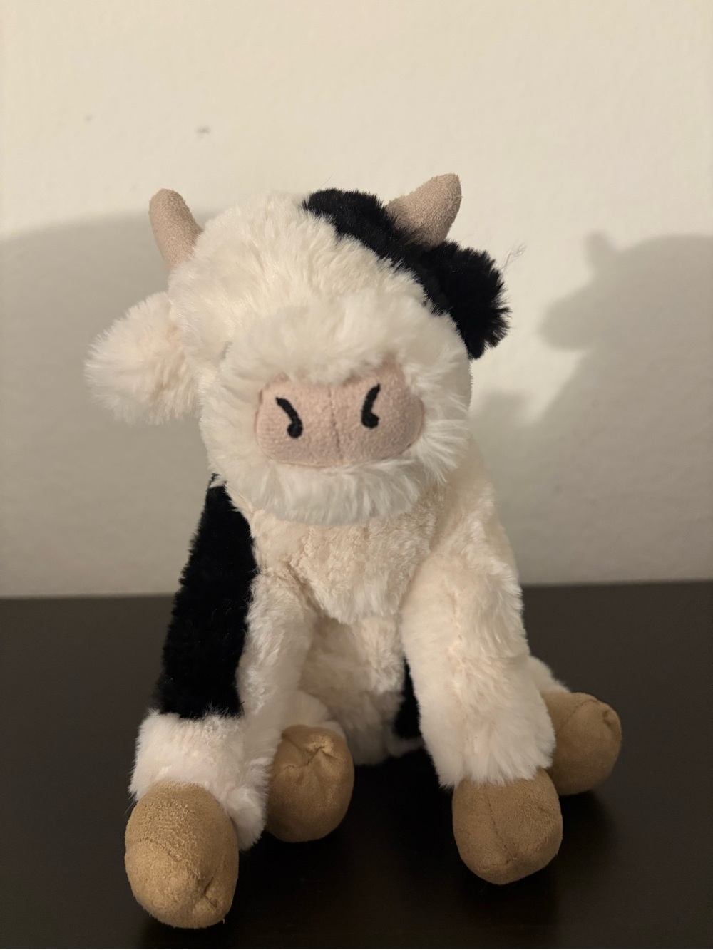 NWT Jellycat Small Carey Calf Cow Plush White Ivory Black Stuffed
